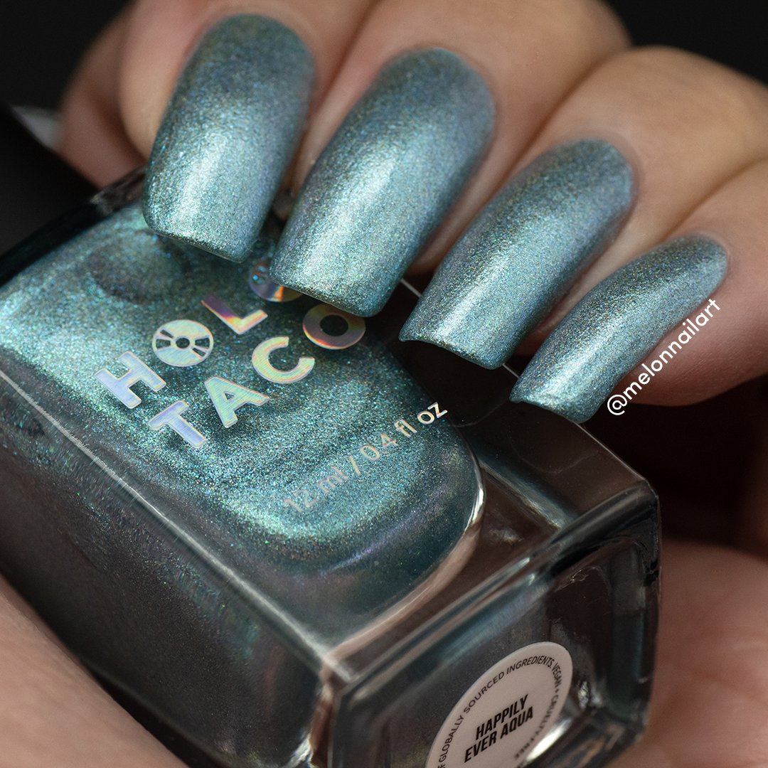 melonnailart's tweet photo. *PR* 2/12 Happily Ever Aqua from the @holotaco Birthstone Collection by @nailogical
Continuing the swatches where I left off! 💅 Honestly, I can’t choose a fave between my birthstone shade, Emerald City and this gorgeous aqua shade! 😍🩵 I used 2-3 coats for full coverage💅✨ https://t.co/zw4XbVqryn