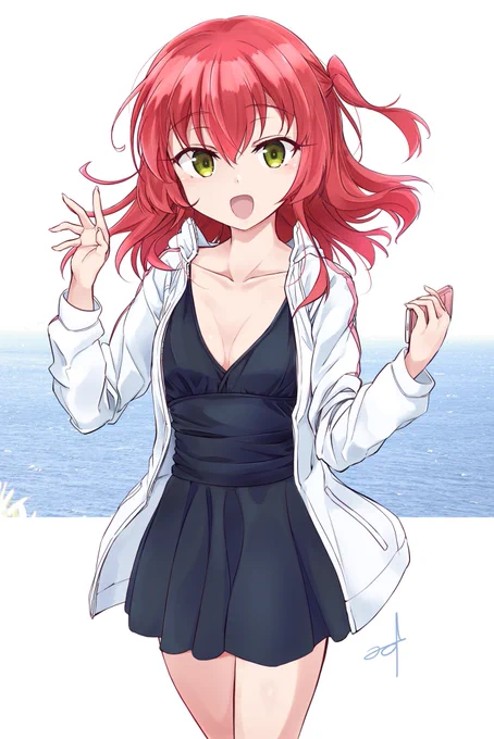 寒くなってくるとなぜか描きたくなる水着絵 #ぼっち・ざ・ろっく 