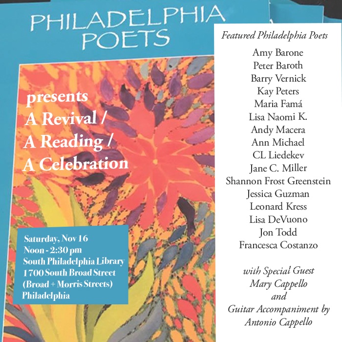 OSRJournal's tweet image. Philadelphia Poets reading this Saturday, with our very own Mary Cappello!