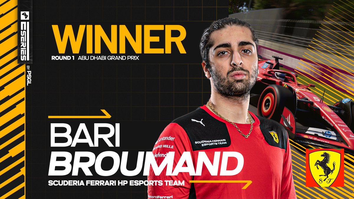 PSGL (@premiersimgl) on Twitter photo .<a href="/BariBroumand/">Bari Broumand</a> took the win in Abu Dhabi! ๐
After great teamwork with <a href="/JohnEvansF1/">John Evans</a> for <a href="/FerrariEsports/">Ferrari Esports</a> ๐ค
#PSGLxESeries .<a href="/BariBroumand/">Bari Broumand</a> took the win in Abu Dhabi! ๐
After great teamwork with <a href="/JohnEvansF1/">John Evans</a> for <a href="/FerrariEsports/">Ferrari Esports</a> ๐ค
#PSGLxESeries