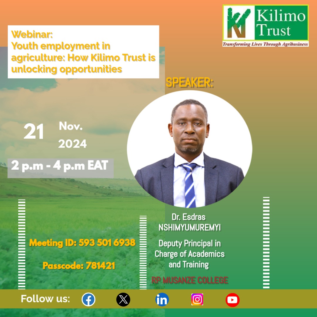 kilimoEAC's tweet photo. Are you ready?
We are now just  8⃣ days to our webinar on Youth employment in Agriculture.

Register here 👉🏿 https://t.co/6kVixd3B4W https://t.co/wGr6eJq9KL