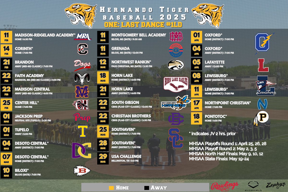 HHSTigerBSBL's tweet image. 🚨2025 SCHEDULE🚨 #1LD