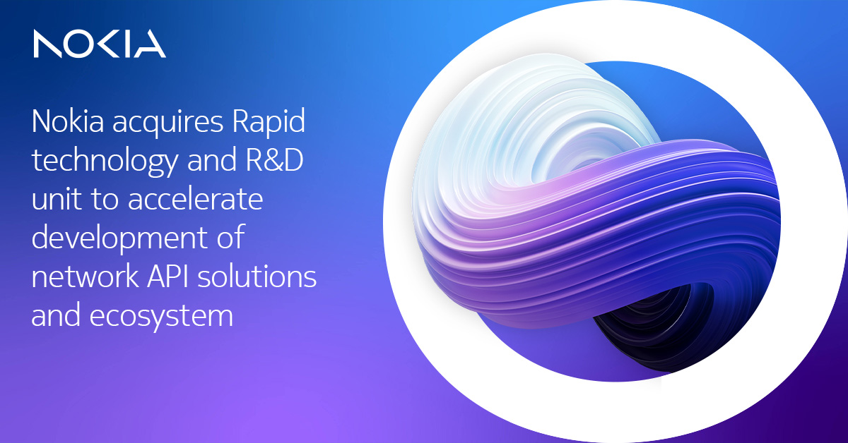 nokia's tweet image. Today we announce Nokia has acquired @Rapid_API technology and R&amp;amp;D unit, including the world’s largest API hub used by thousands of developers globally, to accelerate development of network API solutions and ecosystem. Read more here: nokia.ly/4fgjoDn #networkAPI
