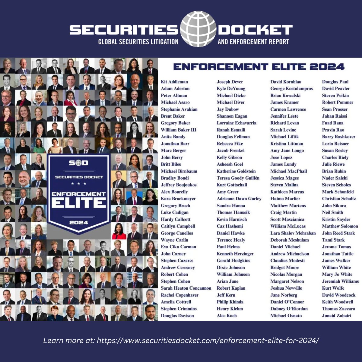 Enforce_Update's tweet image. 𝗜 𝗮𝗺 𝗵𝗼𝗻𝗼𝗿𝗲𝗱 𝘁𝗼 𝗰𝗼𝘂𝗻𝘁 𝗮𝗺𝗼𝗻𝗴 @SecuritiesD's "𝗘𝗻𝗳𝗼𝗿𝗰𝗲𝗺𝗲𝗻𝘁 𝗘𝗹𝗶𝘁𝗲"--the "defensive specialists critical to have on speed-dial should @SECGov's Division of Enforcement come calling."

Learn more: securitiesdocket.com/2024/11/07/sec…

@quinnemanuel