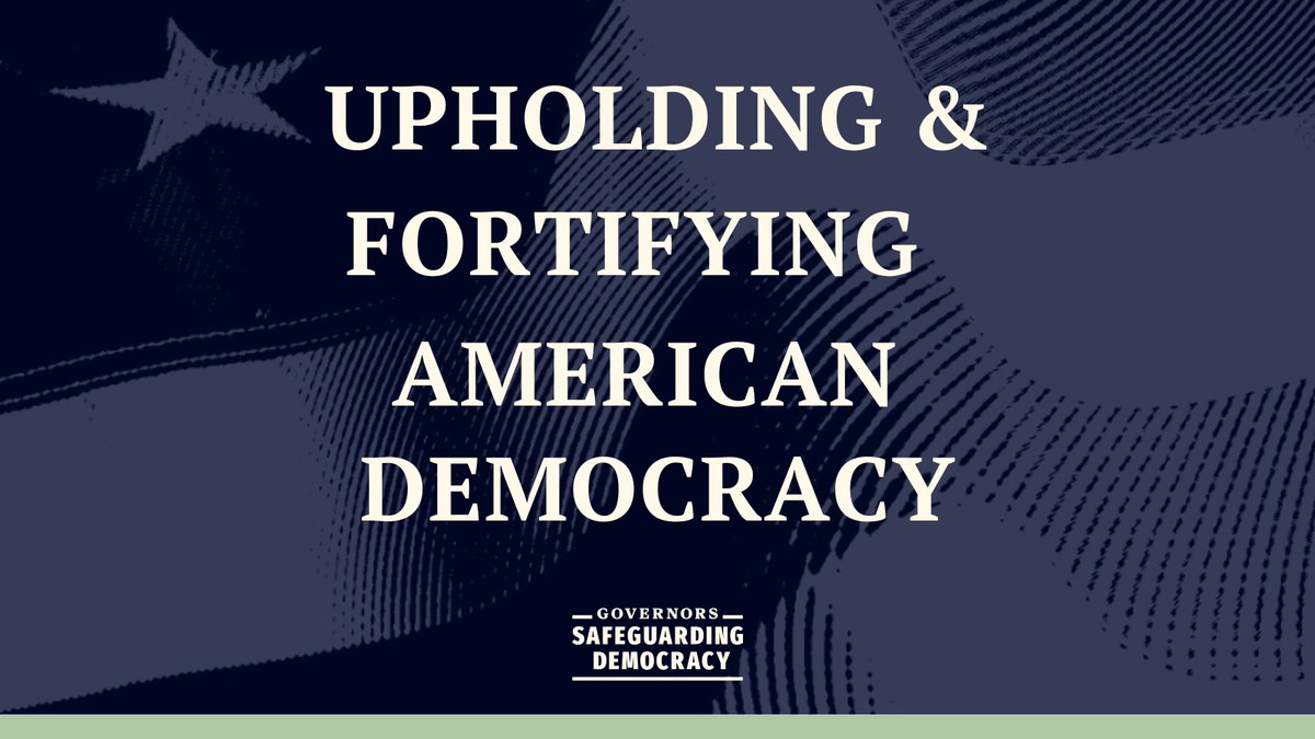 We cannot just hope democracy continues. We must actively work to protect and strengthen it. That’s where GSD comes in. We’re a nonpartisan alliance of governors working together to uphold and fortify American democracy. Dig in on how we do it here  🇺🇸👇

GovsforDemocracy.org
