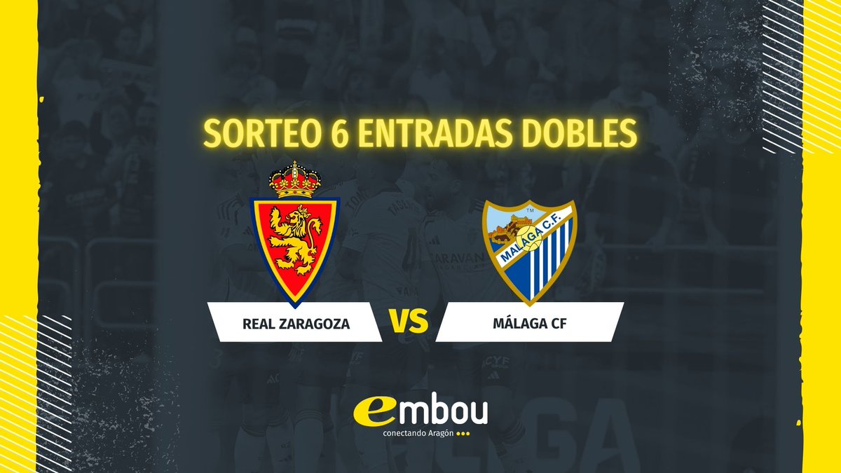 embou_com's tweet photo. NUEVO SORTE⚽️

¿Quieres hacerte con una de las 6 entradas dobles que estamos sorteando para ver el próximo @RealZaragoza 🆚 @MalagaCF?

Participa aquí👇
1️⃣ Síguenos
2️⃣ Dale RT

Tienes hasta el viernes a las 10h para participar 🤞🍀

#Embou #RealZaragoza #Futbol #Malaga https://t.co/1bt0b6GRBw