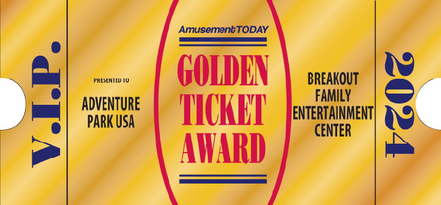 We’re thrilled to announce that Adventure Park USA has been named the Golden Ticket Winner for 2024 Family Entertainment Center! 🏆 Thank you to our amazing guests and team for making this achievement possible. Come experience why we’re #1 in family fun!