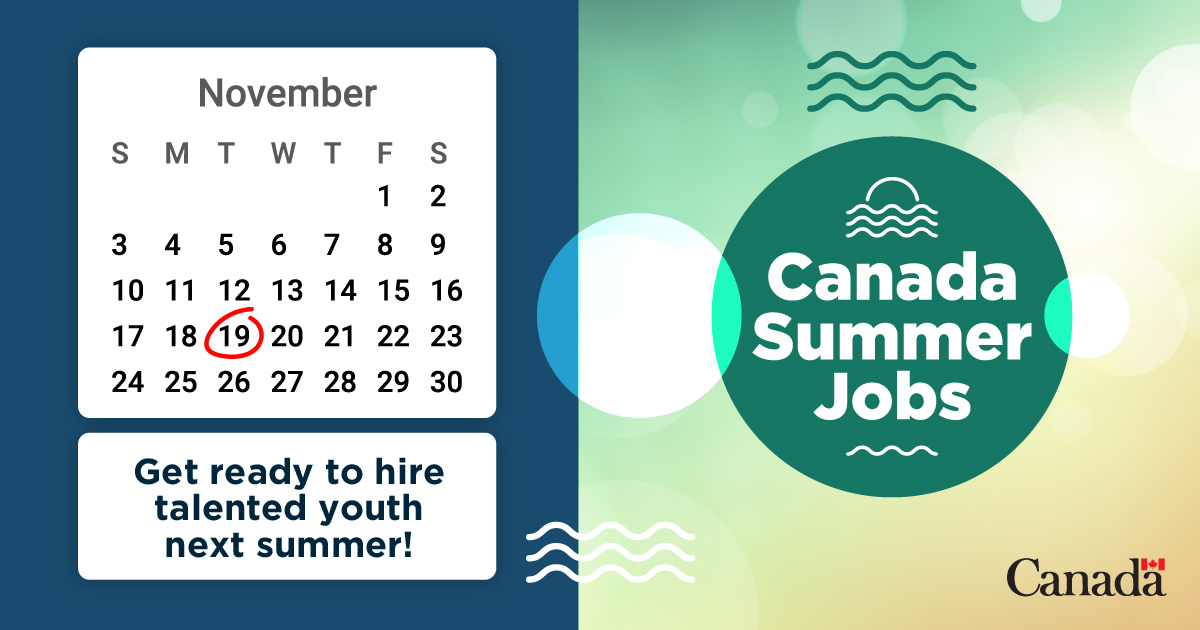 Calling all employers! 📣

The #CanadaSummerJobs 2025 application period opens next week! 

Prepare now to access funding and hire talented and enthusiastic youth. 

Get ready to apply starting November 19!