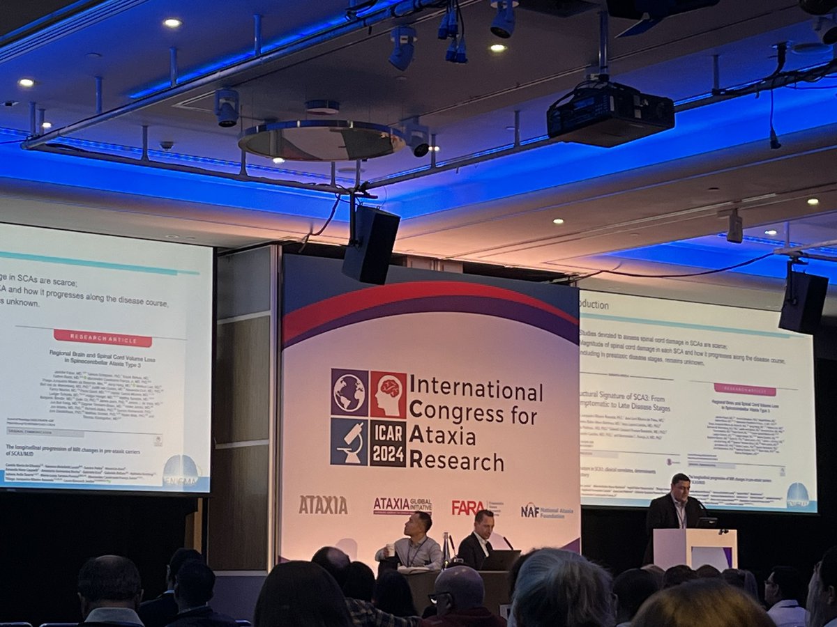 Excellent work quantifying longitudinal spinal cord pathological changes in SCA3 at #ICAR2024.
Hopefully exploration of associations with clinical presentations will progress this work further in future.