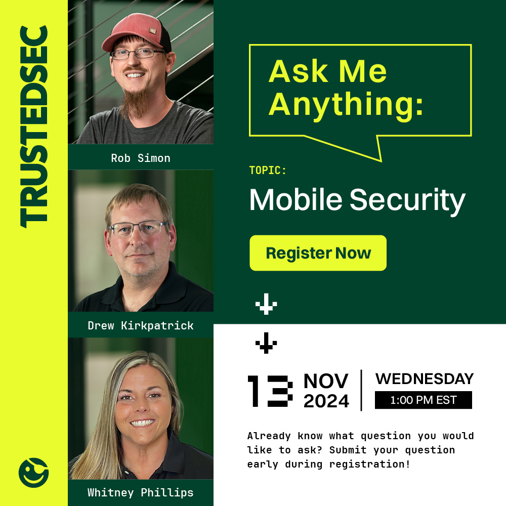 It's your last chance to sign up for today's live AMA on Mobile Security! Don't miss your opportunity to ask our experts your questions in real time. Register now! 
hubs.la/Q02X-NhB0