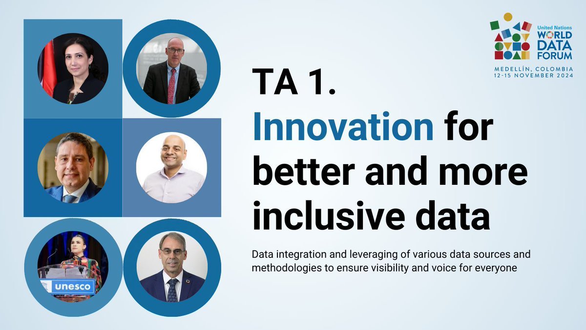 UNDataForum's tweet photo. Plenary 1 of the 5th #UNDataForum is starting! Join Stefan Schweinfest, Ola Awad, Mauricio Lizcano, Prem Ramaswami, Luรญsa Franco Machado & Steve MacFeely. Tune in to see how we can harness innovation for better, more equitable data. ๐ https://t.co/zi6H7NUNQr https://t.co/1HRFXeO3po