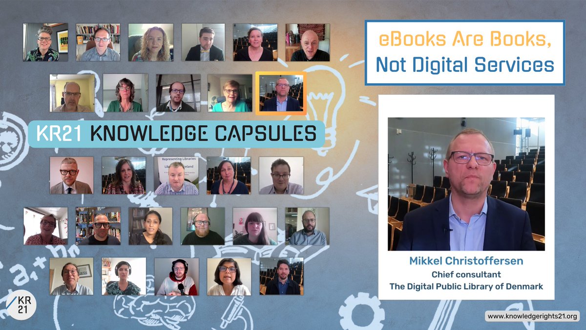 KR21org's tweet photo. ๐ก#eBookSOS: "Most authors just want to be read," says Mikkel Christoffersen, speaking as chief consultant for the Danish Digital Public Library. He calls for a new coalition between libraries, readers & authors.
Watch the KR21 #KnowledgeCapsule: https://t.co/NJvWss5fIZ
#eBooks https://t.co/HdzCwMjd6f