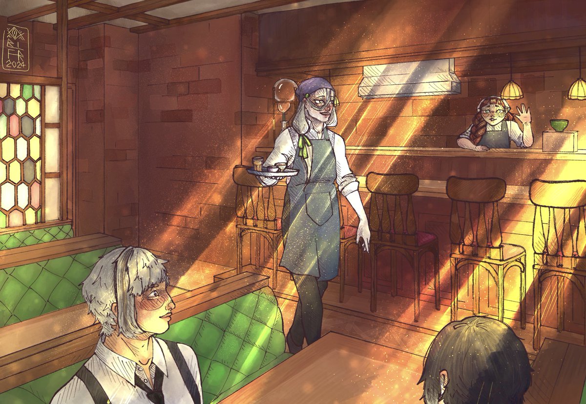 BelliferousArts's tweet photo. comm i did of @goth_guppy's cafe!ivan au ^-^ i had a lot of fun working on this!! go show him n his au some love!! (also psssst. u should commission me. shoot me a dm. cmooon u know u wanna.) https://t.co/8hGN8EPGjp