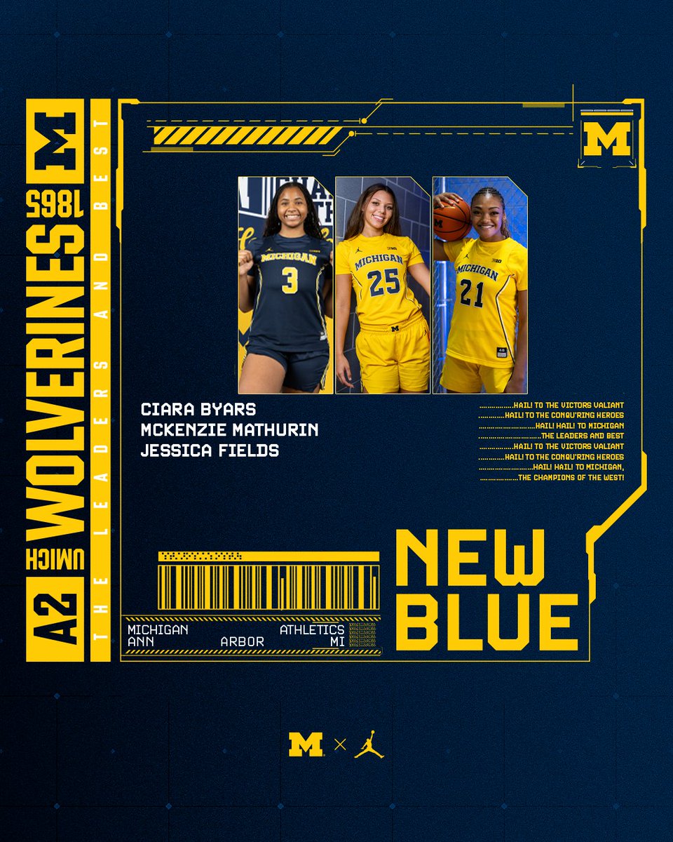 Michigan Women’s Basketball (@umichwbball) on Twitter photo We are so excited to announce the signings of McKenzie Mathurin (<a href="/mathurin2025/">McKenzie Mathurin 🇺🇸🇬🇧</a>), Jessica Fields (<a href="/JessicaF2025/">jessica r fields</a>) and Ciara Byars (<a href="/ByarsCiara/">Ciara Byars</a>)!
More about this trio: myumi.ch/ypGwX
#GoBlue #NewBlue We are so excited to announce the signings of McKenzie Mathurin (<a href="/mathurin2025/">McKenzie Mathurin 🇺🇸🇬🇧</a>), Jessica Fields (<a href="/JessicaF2025/">jessica r fields</a>) and Ciara Byars (<a href="/ByarsCiara/">Ciara Byars</a>)!
More about this trio: myumi.ch/ypGwX
#GoBlue #NewBlue