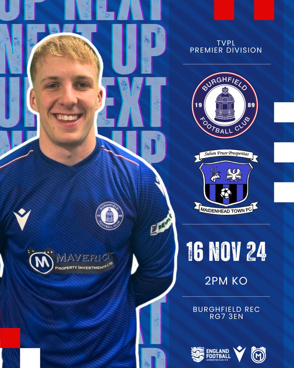Burghfield FC (@burghfieldfc) on Twitter photo Next up for the Menโs First Team.
๐ <a href="/Maidenhead_Town/">Maidenhead Town FC</a>
๐ <a href="/ThamesValleyPL/">Thames Valley PL</a> Premier
๐๏ธ Saturday 16th November
๐ 2PM KO
๐Burghfield Rec, RG7 3EN
#UpTheFielders Next up for the Menโs First Team.
๐ <a href="/Maidenhead_Town/">Maidenhead Town FC</a>
๐ <a href="/ThamesValleyPL/">Thames Valley PL</a> Premier
๐๏ธ Saturday 16th November
๐ 2PM KO
๐Burghfield Rec, RG7 3EN
#UpTheFielders