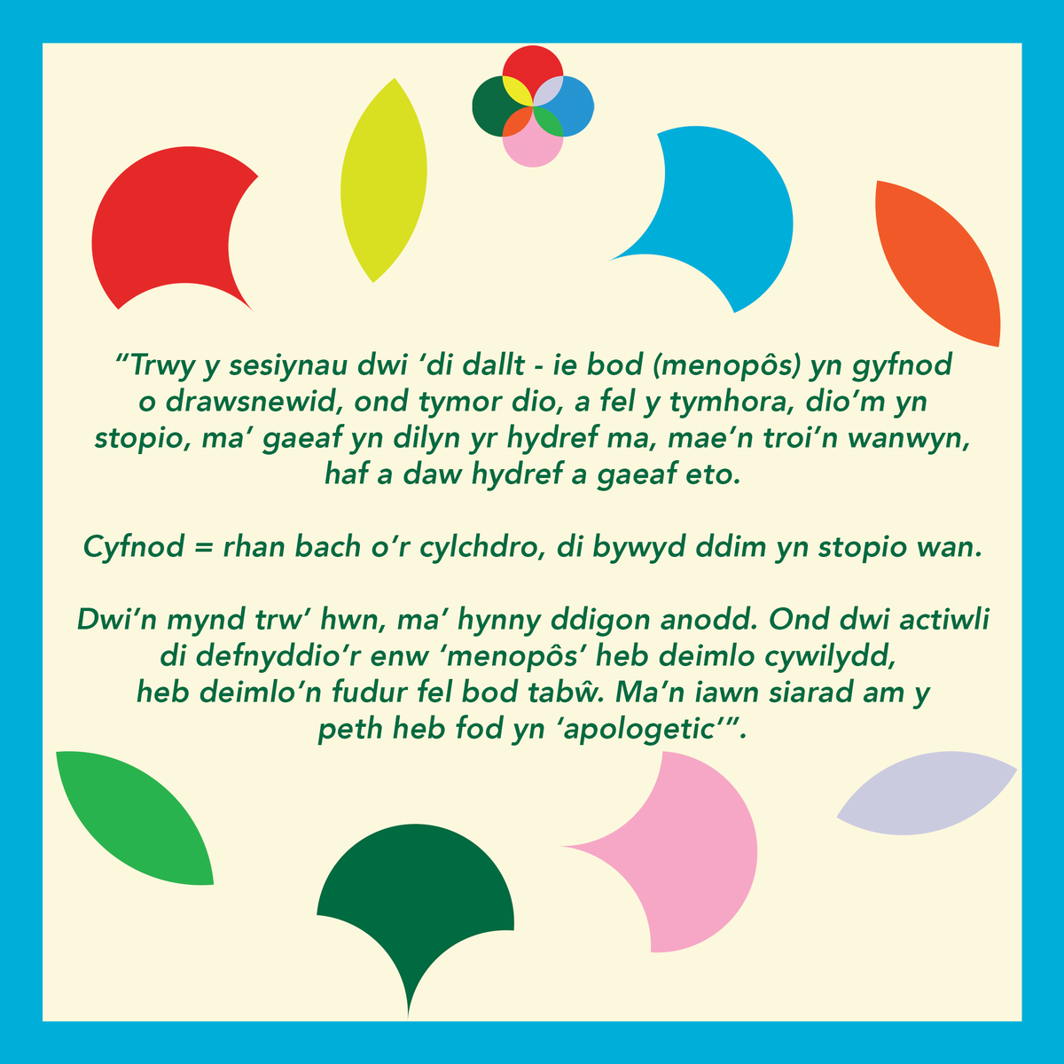 ✨Dyfyniad gan gyfranogydd arall sydd wedi profi pŵer ein sesiynau ni✨
.
✨A quote from another participant who has proven the power of our sessions✨
