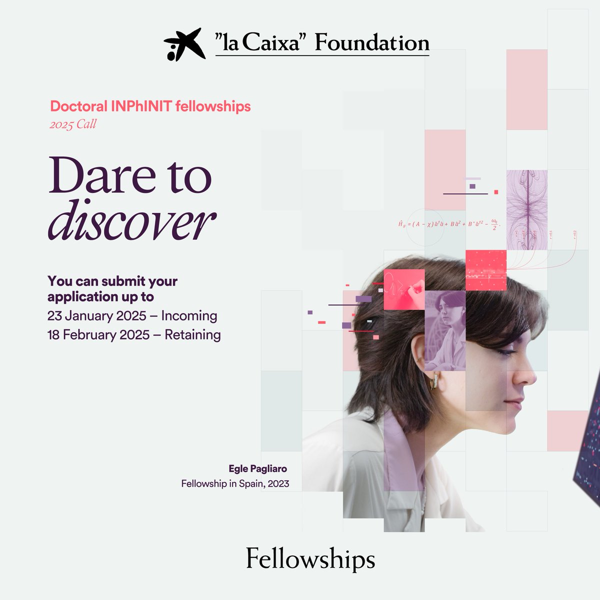 ✨Considering a PhD at BSC? 👋Join us!

🔸With ”la Caixa” Foundation’s programme for doctoral #INPhINIT fellowships, you can carry out research at one of the best universities or research centres in Spain or Portugal

➡bsc.es/ZjL

#Fellowships #laCaixaFoundFellows