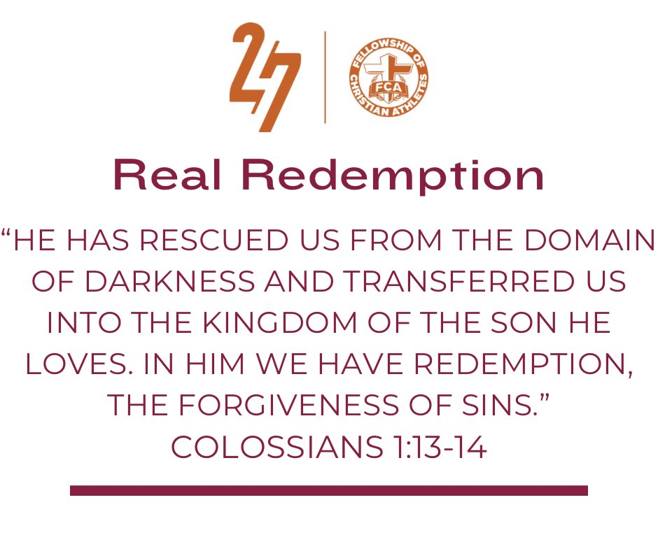 There is nothing we did to deserve redemption; that’s what grace is.
We are given redemption from all our past sins through God’s grace. He is ready to bring us into the light – will you let Him?

For more of this devotional: fcaresources.com/devotional/rea…