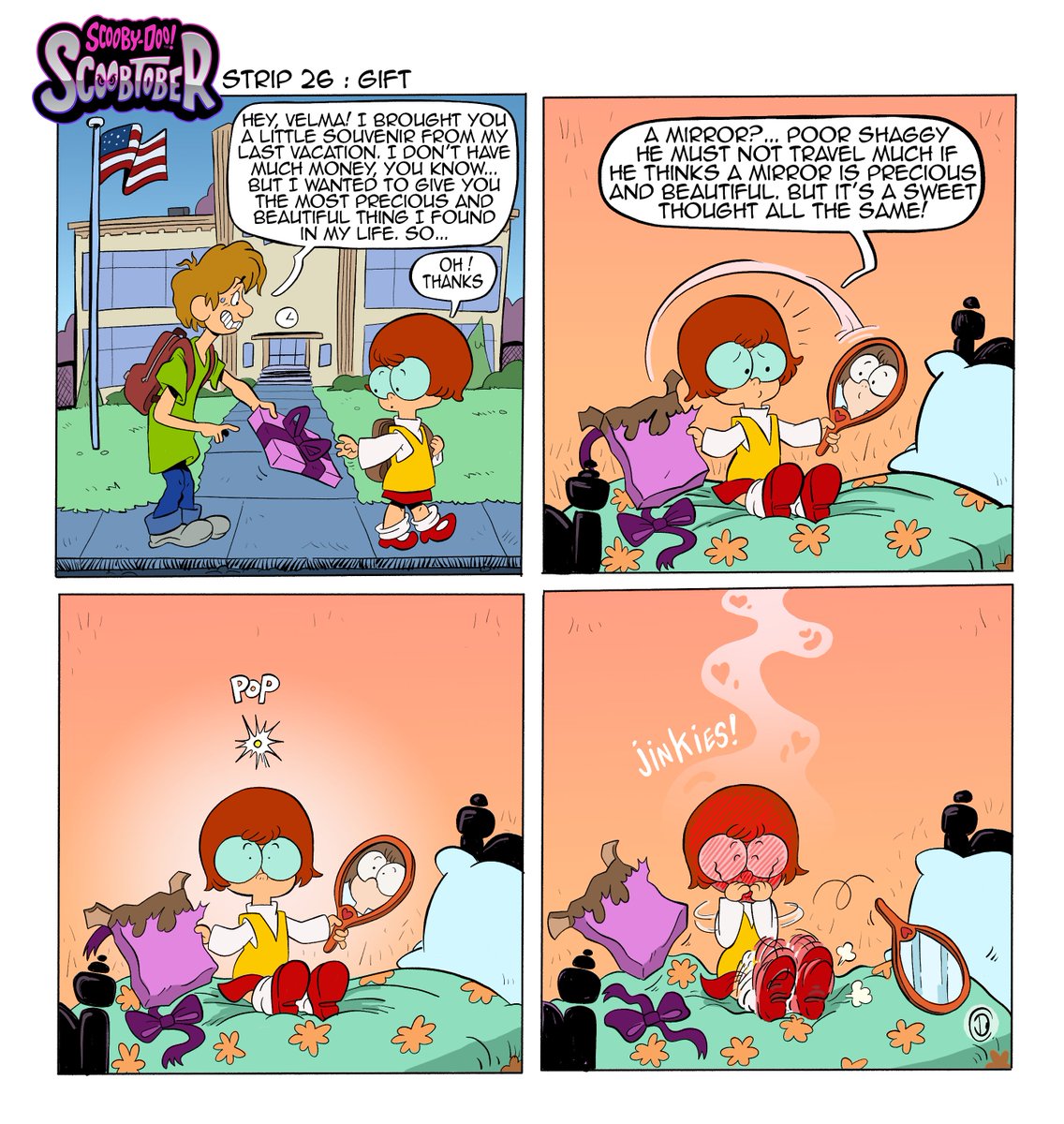 This year, for #inktober2024, I’m going to try creating a comic strip each day featuring the characters from #ScoobyDoo as kids, with a different theme each day suggested by my friends. #Scoobtober #November #love #comicstrip #velma