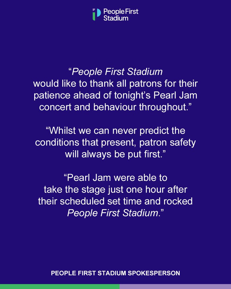 PeopleFirstSt's tweet image. Thank you @PearlJam fans for being so understanding tonight🫶