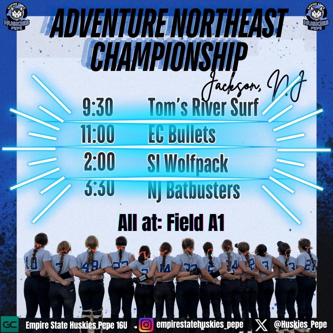It’s our final tournament of the fall season, and we couldn’t be more pumped! We’re heading to Adventure Sports in Jackson, NJ, to compete in the Northeast Championship. Let’s finish strong! 🥎🔥#FallFinale #ChampionshipBound  <a href="/EStateHuskies/">Empire State Huskies</a> <a href="/3N2TeamClutch/">3N2TeamClutch</a> <a href="/Johnknopf10/">John Knopf</a>