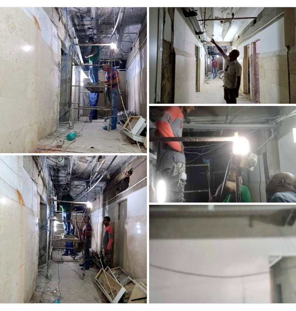 🏥 #HFP |• Una obra que se ejecuta de gran impacto desde #MatanzasporlaSalud 🩸es la ampliación de capacidad e inversión en la Sala de  Hemodiálisis. Entre las acciones de mantenimiento 🏗️ constructivo: Colocación de bandeja y soportería para  instalaciones eléctricas. #Cuba 🇨🇺