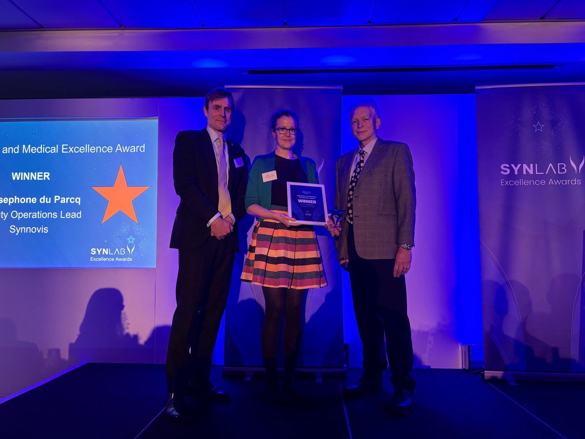 This year’s Scientific and Medical Excellence Award goes to the talented Persephone du Parcq of @synnovis. Judges at our Excellence Awards said she ‘really stood out’ for her internationally recognised work, driven by genuine concern for #cancer patients.
🏆 👏#SYNLABexcellence