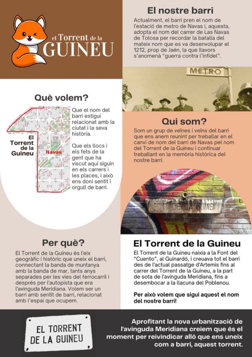 Volem ser #TorrentDeLaGuineu
🟠 Avui estarem recollint signatures al voltant de Pl. Orfila a les 17h
🟠 Demà dijous 14
- Parc de la Pegaso 17h
- Plaça de les Palmeres 19h 
 - Pregó de Festa Major La Sagrera 20h 
🦊🦊🦊🦊🦊