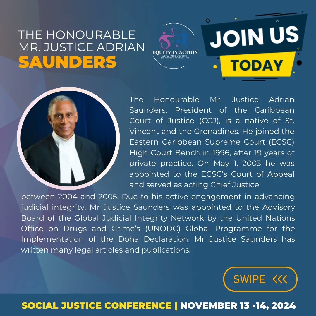 EquityInAction1's tweet photo. Let’s get inspired and take action!
#EquityInActionJA #MinistryofJustice #SOJUSTProject #UNDPJamaica #DisabilityJustice2024 #SOJUST2024 https://t.co/MMb6nD0j3s