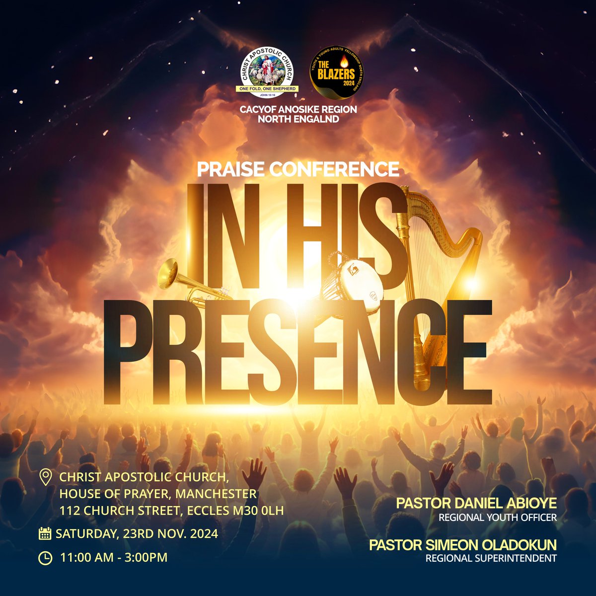 cacyyaf_ne's tweet photo. Are you ready for a life-changing experience?
๐ฅ The BLAZER' 24 Praise Conference is coming up, and November is the time to set your calendar and prepare for an unforgettable encounter with Jesus.
#Blazer24 #PraiseConference #SaveTheDate #NorthEngland #CACYAF #CACYOF #CAC https://t.co/OQGLmzB1Qw