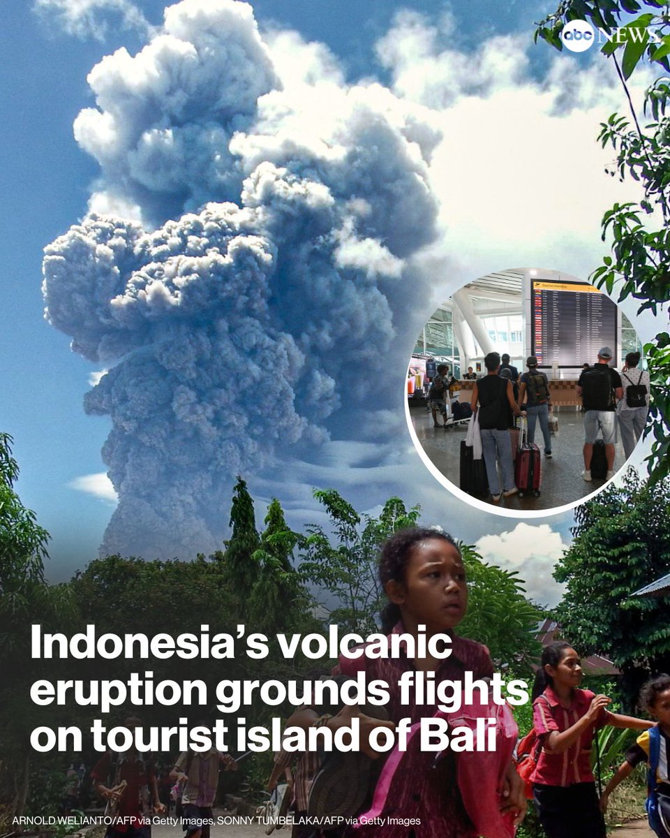 Several international airlines canceled flights to and from Indonesia’s tourist island of Bali on Wednesday as an ongoing volcanic eruption left travelers stranded at airports.

Read more: abcnews.link/Egp1MFD