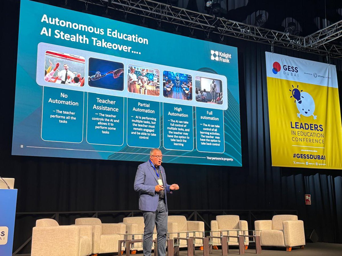 Good to be back at <a href="/GESSeducation/">GESS Education</a> again. Hopefully good food for thought for #leaders of #education and #implications for #AI

#GESSDubai #knightfrankmena