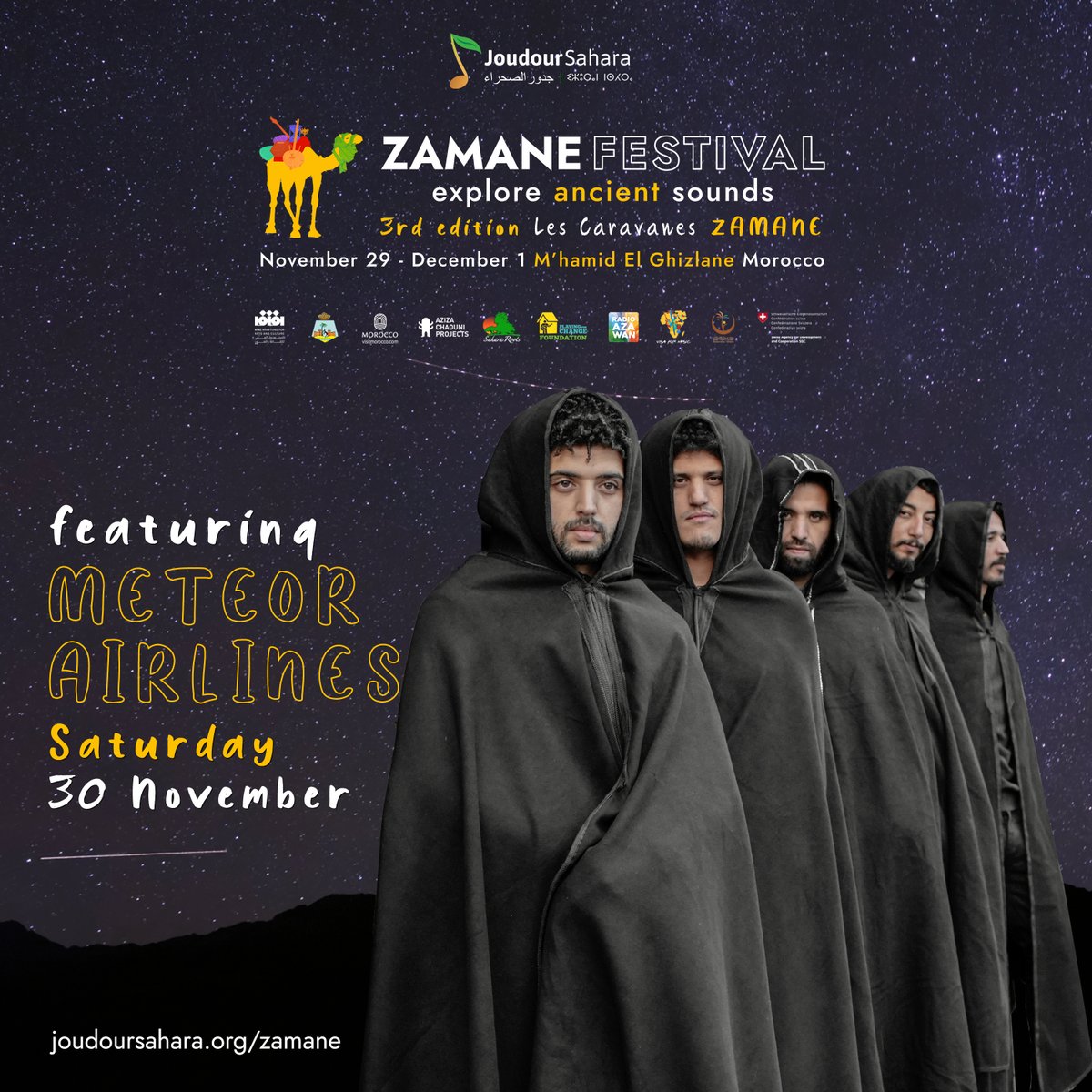 See you later this month 30 November 2024 in M’hamid El Ghizlane 🇲🇦 for the 3d edition of Zamane Festival