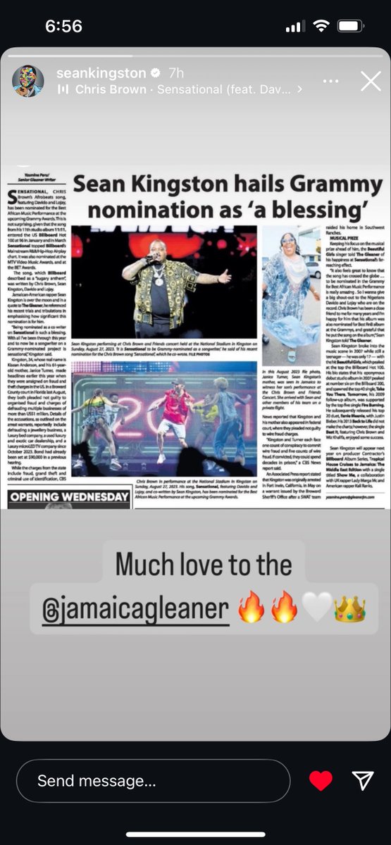KaliRanks's tweet photo. Thankful to @SeanKingston , @contractor4 and the @JamaicaGleaner for the mention in this recent article. Congrats to Sean Kingston and big up di music!  https://t.co/GPvYprydej #jamaica #seankingston #tropicalhouse https://t.co/Fajl2ZMHBz