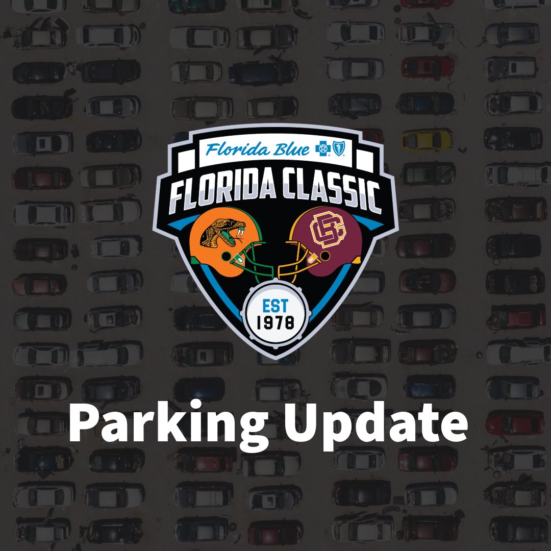 PARKING UPDATE🚨

Additional parking has been made available for the <a href="/FLBlue/">Florida Blue</a> Florida Classic. Parking spaces are extremely limited, so don’t wait to secure your spot: ticketmaster.com/event/2200610E…