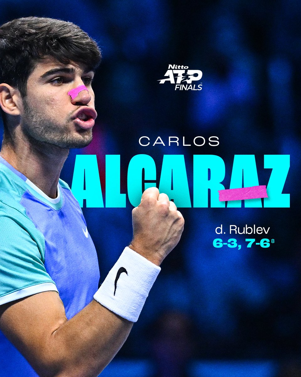 DOMINANT CARLOS 💎

No. 3 seed <a href="/carlosalcaraz/">Carlos Alcaraz</a> finds the strength within and keep his hopes alive of survival with a vital victory over Rublev! 

#NittoATPFinals