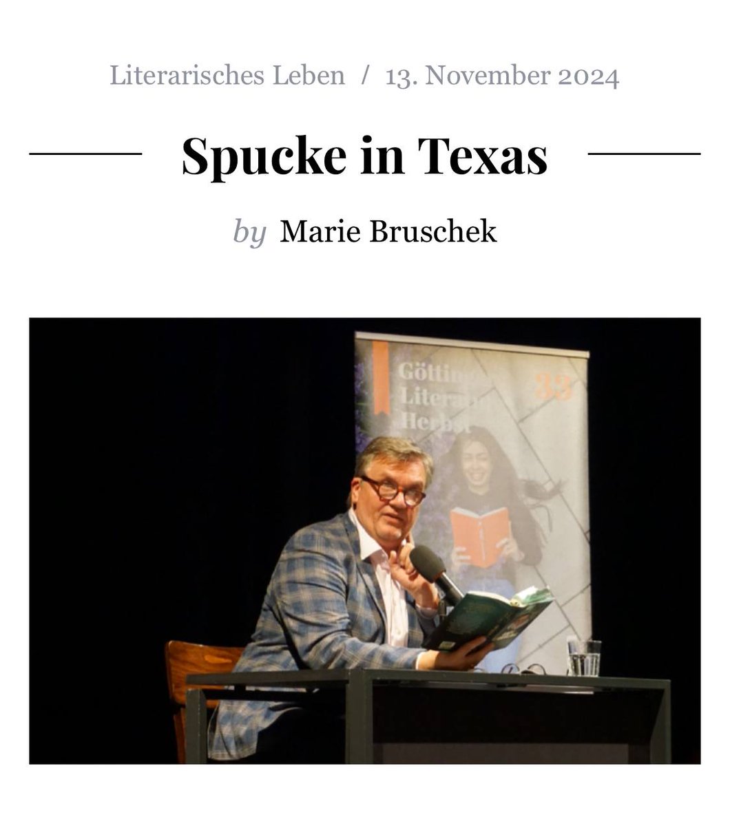 In der Pandemie ist er auf Ahnenforschung gegangen, beim 33. Literaturherbst ist er in Göttingen: Hape Kerkeling war mit seinem neuen Buch »Gebt mir etwas Zeit« im Deutschen Theater. Litlog-Autorin Marie Bruschek berichtet über den Abend: litlog.de/spucke-in-texa…