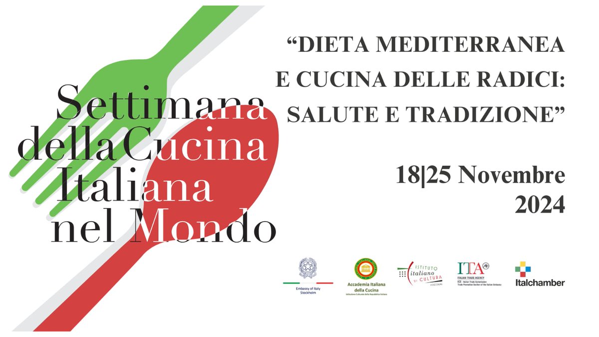 ItalyinSE's tweet photo. 🇮🇹📣 Si avvicina la Settimana della Cucina🍝 Italiana🍕. @ItalyinSE assieme a IIC, @ITAStockholm, Italchamber e Accademia della cucina,organizza la nona edizione🍴
@ItalyMFA #SCIM24
ℹ️ Clicca qui per il programma👇
https://t.co/ZeI5UwJvdQ https://t.co/74hhYdhtft