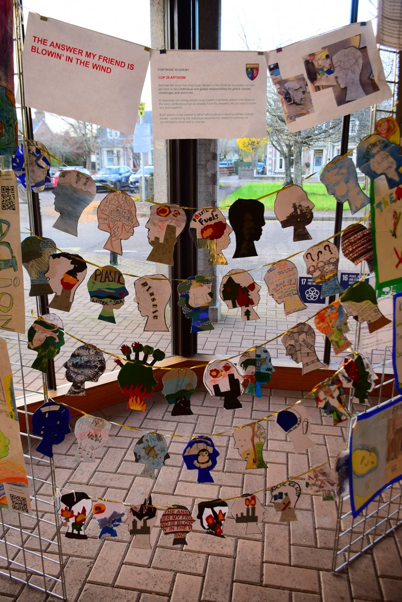 Each day of #COP29 we'll showcase fantastic #Art4Action created by children &amp; young people across Highland, making their views on climate heard. This is @FortroseAcad "Blowing in the Wind". We need to take individual &amp; global responsibility - the answers are already out there...