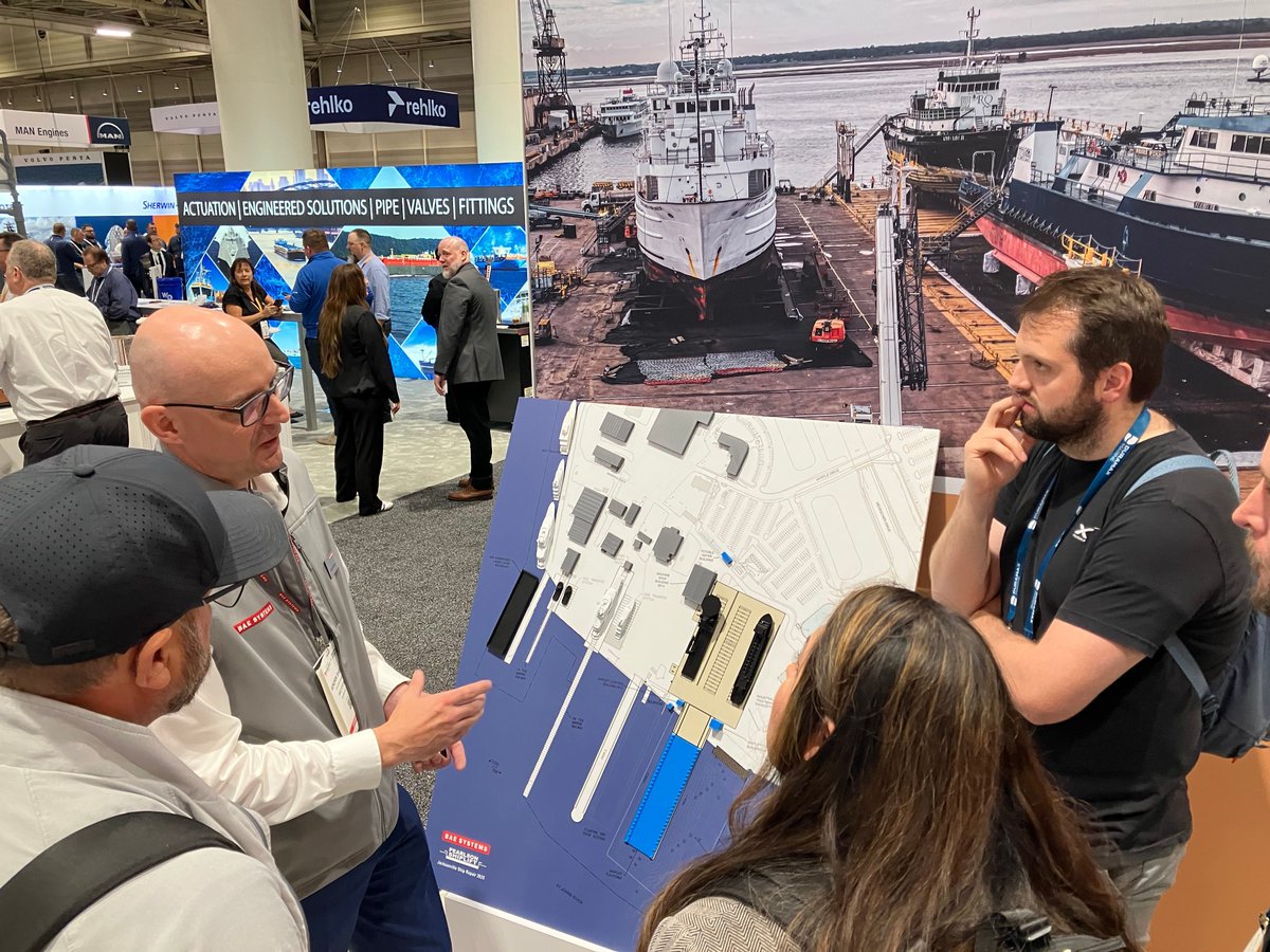 BAESystemsInc's tweet photo. Join us today for a briefing at 1 p.m. in booth 2021 at the International @WorkBoat Show about our Pearlson Shiplift construction project in Jacksonville.
When complete in April 2025, our capacity will grow by 300% to be the largest in the Americas.
#IWBS https://t.co/KAXjRdcuF4