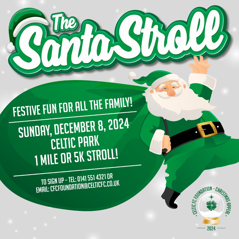 CelticFC's tweet photo. 🎅🍀 There's still time to secure your place at this year’s #SantaStroll, which once again promises to be day packed full of festive fun for all the family!
Tap to get involved 👇