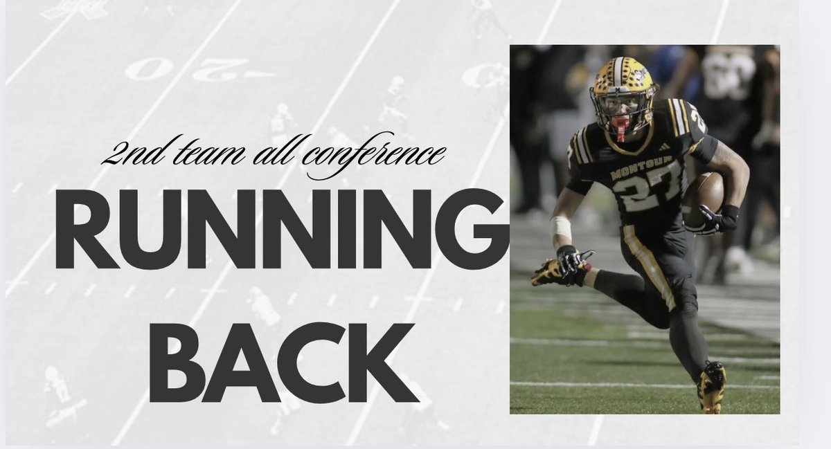 Honored to receive 2nd team all conference running back 👣 . Back in the lab !!! <a href="/MontourFootball/">Montour Football</a> <a href="/Jummers_32/">Jummers</a> <a href="/wpialsportsnews/">The Content King Sports Media</a> <a href="/PA_TodaySports/">PA Today</a> <a href="/Jay_A_Martinez/">Jay Martinez</a> <a href="/The_Gud_Guy/">Coach J</a> <a href="/ironcityselect/">ICS Sports Academy</a>