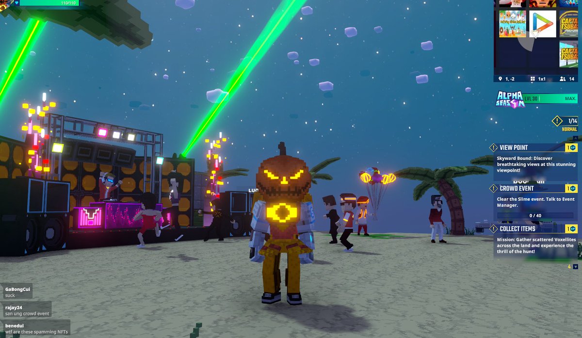 SunBoubou's tweet photo. Catching some sun 🌞 in the Hungama experience in @TheSandboxGame. Come party! 🎉 @Bollyhungama https://t.co/5Of4hhO5ML #TheSandbox #AlphaSeason4 #AS4SocialChallenge https://t.co/0bpdcaGy3m