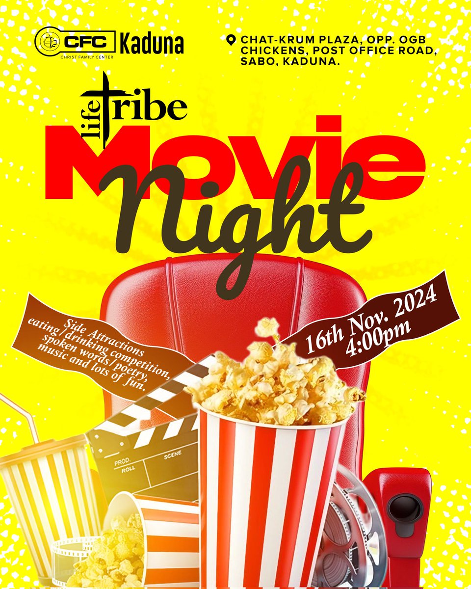 What better way to start the weekend than by relaxing with a great movie, surrounded by an atmosphere of peace and in the company of people who share your faith? God has great things in store for you and your loved ones this weekend—looking forward to seeing you there!