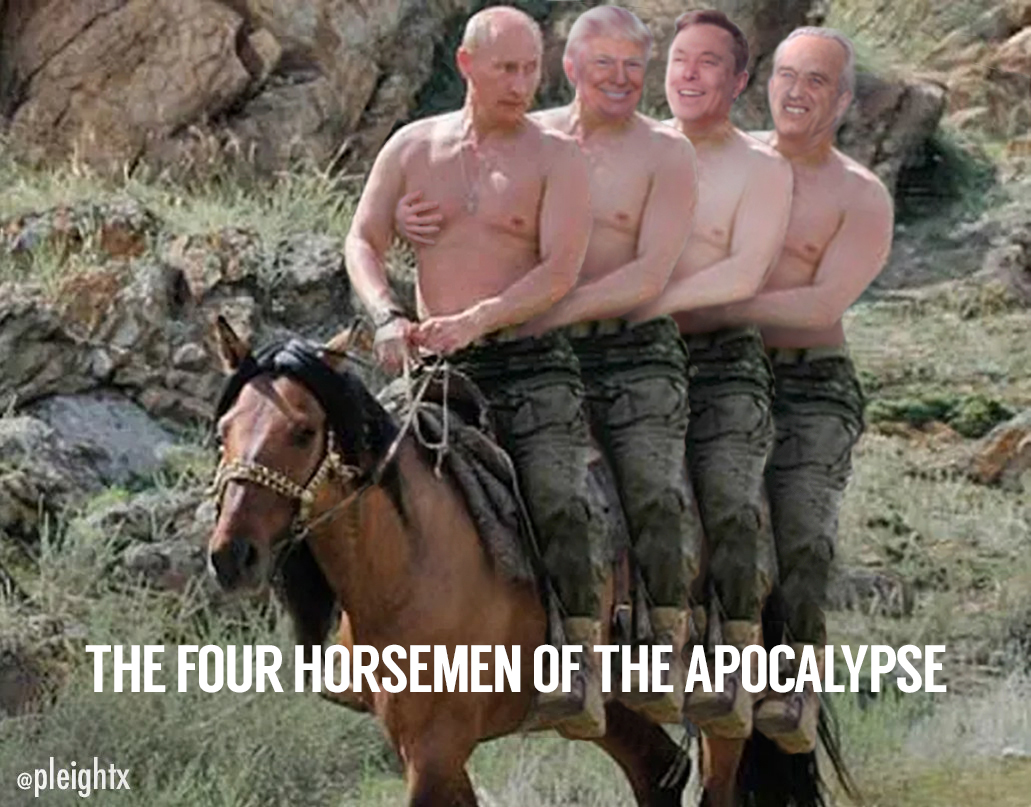 Captainj310's tweet photo. The Four Horsemen of the Apocalypse: War, Deception, Famine and Death https://t.co/ZH0cnBp5E4