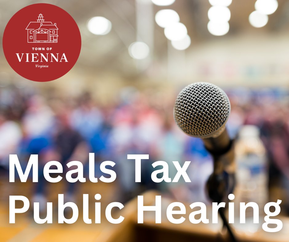 Town of Vienna, VA (@townofviennava) on Twitter photo Share your thoughts on the proposed 1% meals tax increase and speak at the public hearing on Nov. 18! The meeting begins at 7:30 p.m. at Town Hall.
Or email council@viennava.gov, call 703-255-6304, & take the survey: bit.ly/TOVmealstax.
More: viennava.gov/annex. Share your thoughts on the proposed 1% meals tax increase and speak at the public hearing on Nov. 18! The meeting begins at 7:30 p.m. at Town Hall.
Or email council@viennava.gov, call 703-255-6304, & take the survey: bit.ly/TOVmealstax.
More: viennava.gov/annex.