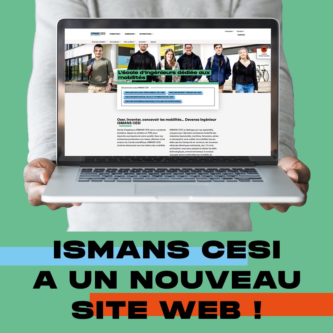 Notre site web a fait peau neuve 💻✨Une nouvelle version, plus moderne, plus intuitive et pensée pour vous offrir une expérience optimale. N'hésitez pas à explorer toutes ses fonctionnalités et à partager vos impressions, vos retours sont précieux ! 🙏

🌐ismans.cesi.fr