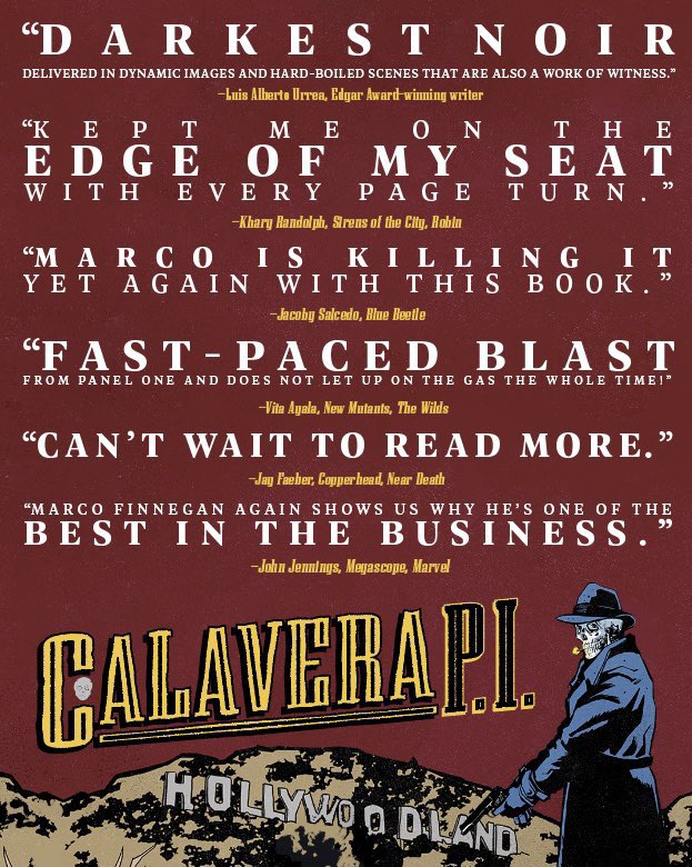 marco949's tweet image. Today is the Day!
My new book CALAVERA P.I. no1 is out from @OniPress with @JeffEckleberry on letters, @gabe_granillo editing, @WinstonGambro @MattHardingArt making it all look good!