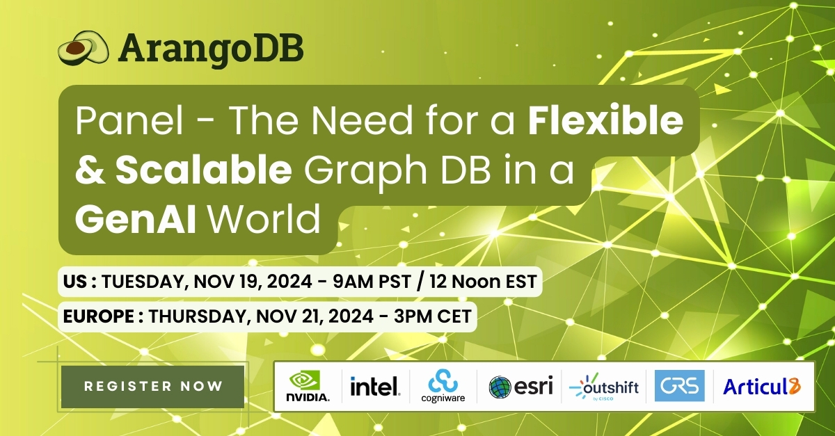 arangodb's tweet image. Dive into the dynamic duo of GenAI and GraphDB and watch your data-driven decisions soar to new heights. Come along for a lively panel chat with some of the coolest cats in the industry ready to drop knowledge bombs
Register now - okt.to/zMRqHx
#GraphDB #GenAI