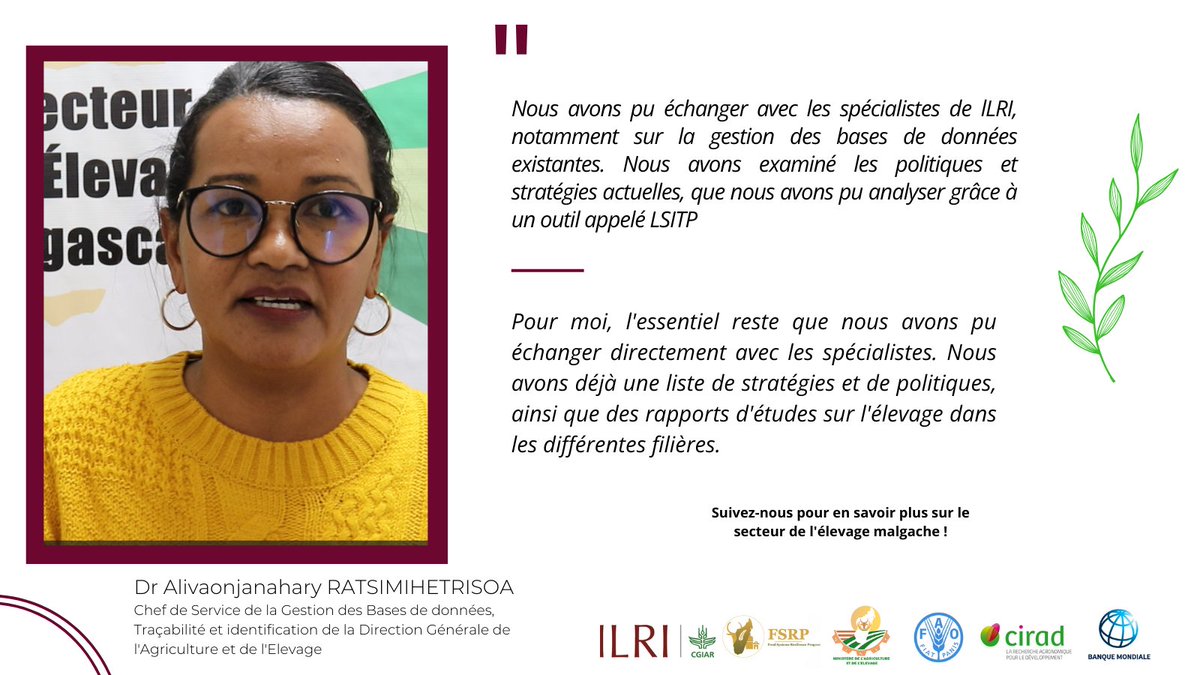 LMP_Madagascar's tweet photo. Le Dr Alivaonjanahary RATSIMIHETRISOA a salué les formations enrichissantes du PDSEM à Madagascar avec ILRI, facilitant l’analyse des données et des politiques via l’outil LSITP🌍🐄.

#PDSEM #ÉlevageMadagascar #Formation #ILRI #Agriculture #CollaborationAfricaine #Développement https://t.co/6xmdtq0y7R